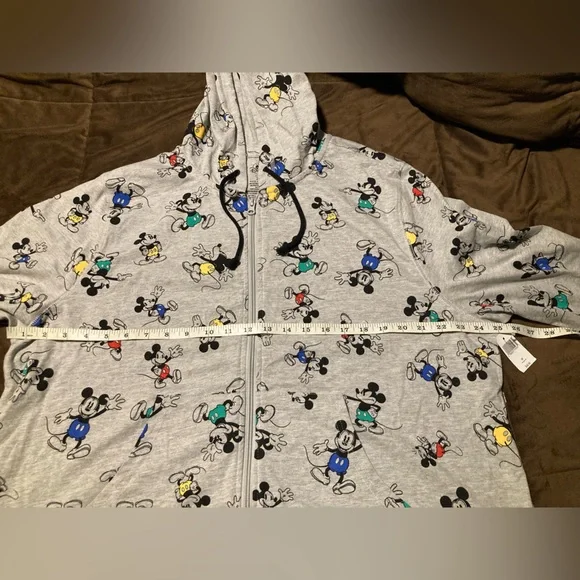 Disney brand, Mickey Mouse Gray Zip-up Hoodie, size 2X, new with tags - Picture 6 of 12
